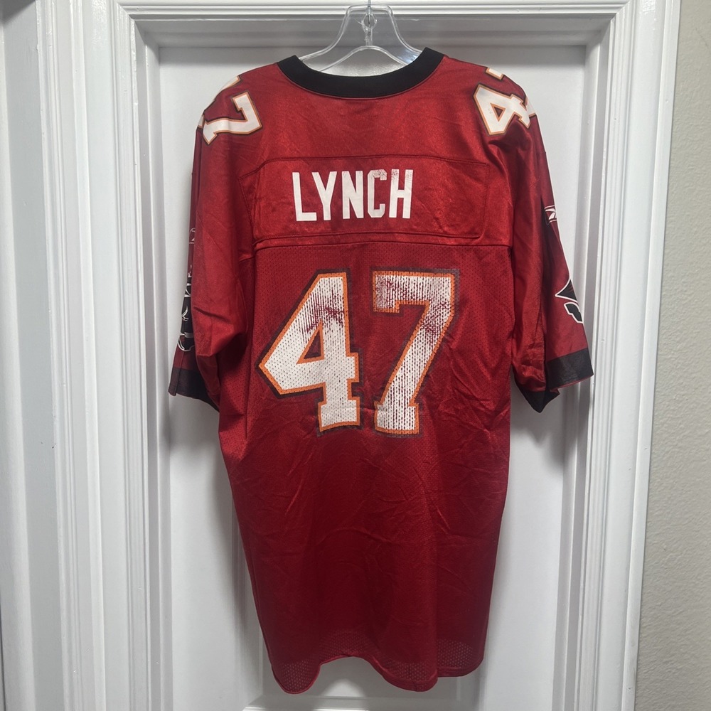 Vintage John Lynch #47 Tampa Bay Buccaneers NFL Reebok Jersey Men's Size LARGE
